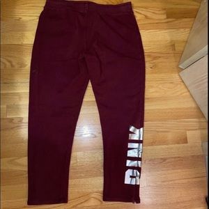 PINK maroon thick warm sweatpants
